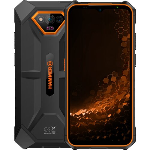 Smartfon-HAMMER-Iron-V-Pomaranczowy-tyl-front